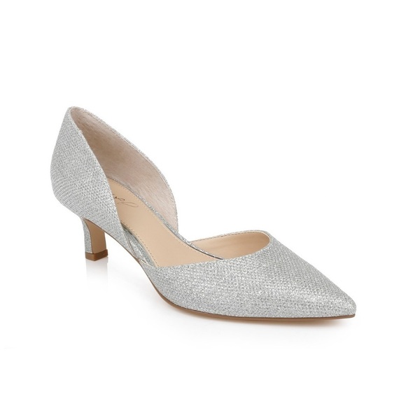 NEW Badgely Mischka Jewel Dotty Glitter D'orsay Kitten Heel - Size 8W - Picture 1 of 11